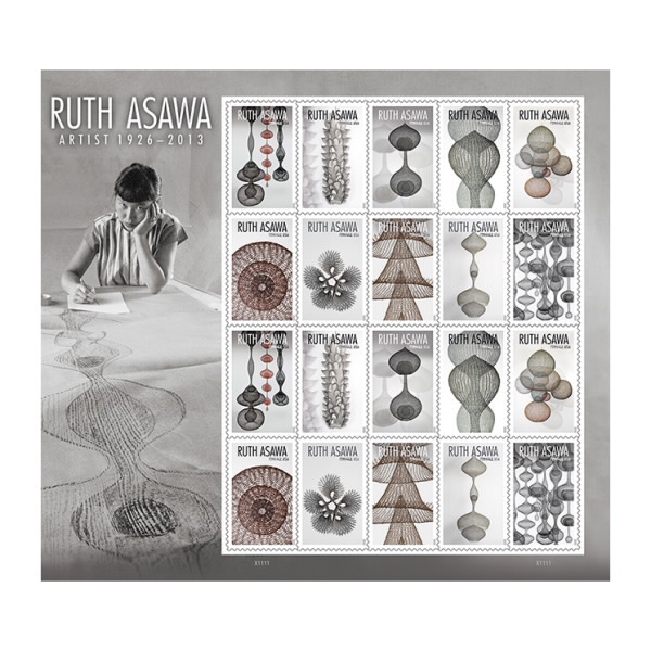 We've been waiting not-so-patiently for the release of the United States Postal Service’s Ruth Asawa Forever® Stamps, available now at 30,000 locations throughout the United States and at USPS.com.