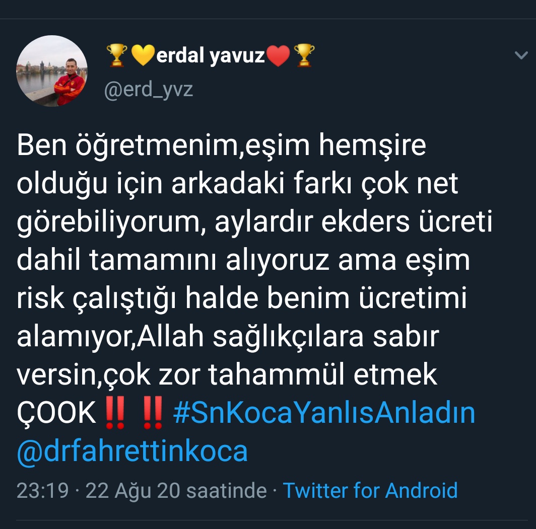 feyzullahakpina's tweet photo. SağlıkçıSusPayına Susmayacak
Herşeyi anlatıyor öğretmen arkadaş eklenecek bir durum yok @drfahrettinkoca @BeratAlbayrak https://t.co/eOAZYKjDr0
