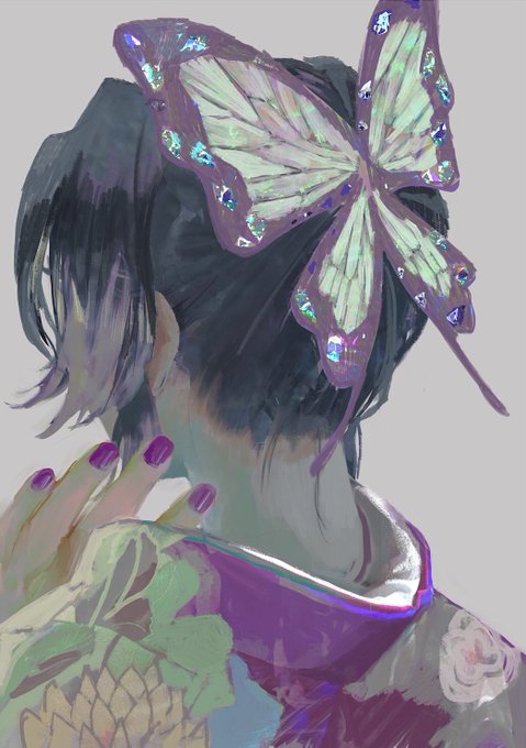 「胡蝶しのぶ 紫髪」の画像/イラスト/ファンアート(新着)