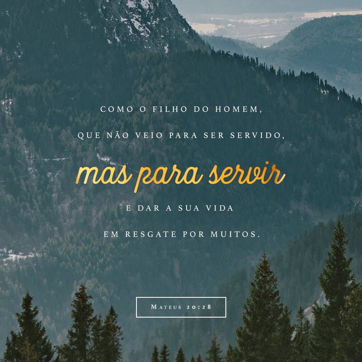 enteu's tweet image. Como o Filho do homem, que não veio para ser servido, mas para servir e dar a sua vida em resgate por muitos.

Mateus 20:28