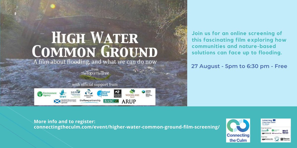 Westcountry Rivers Trust (@westcountryrt) on Twitter photo Join us and #ConnectingTheCulm for an informative film night on Thursday 27 August to watch <a href="/TheTopOfTheTree/">Andy Clark</a> High Water Common Ground. More info and to book a free place visit: connectingtheculm.com/event/higher-w… #NFM #RiverCulm @BlackdownsAONB Join us and #ConnectingTheCulm for an informative film night on Thursday 27 August to watch <a href="/TheTopOfTheTree/">Andy Clark</a> High Water Common Ground. More info and to book a free place visit: connectingtheculm.com/event/higher-w… #NFM #RiverCulm @BlackdownsAONB