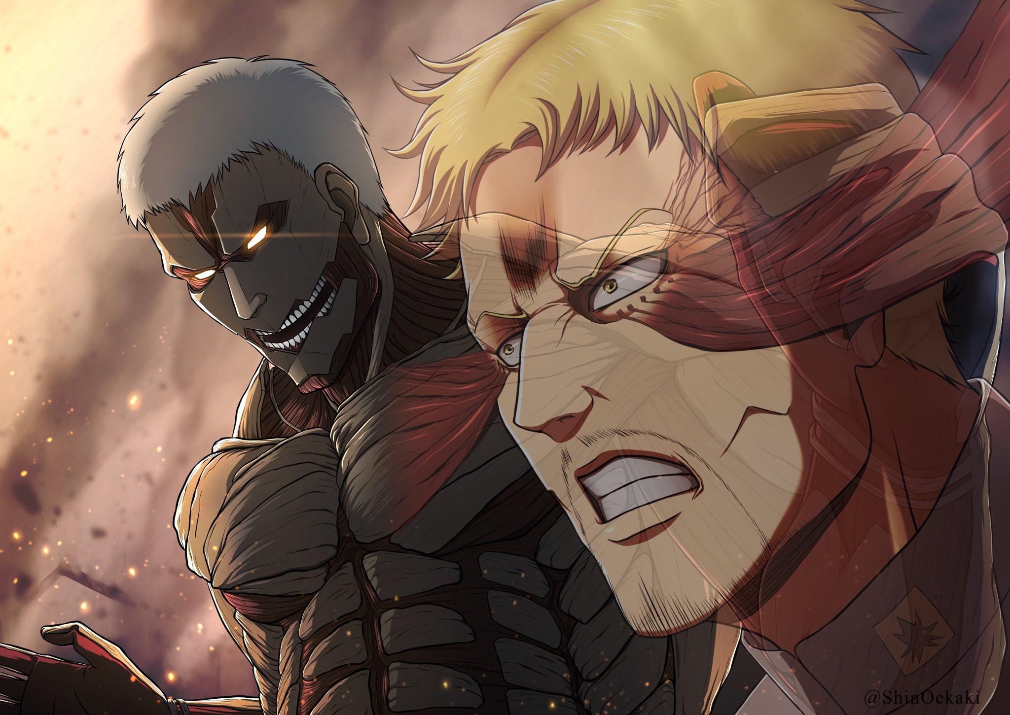 Shinちゃま 在 Twitter 上 進撃の巨人 ライナー ブラウン 鎧の巨人 のイラストです T Co Tlbwim22i1 Twitter