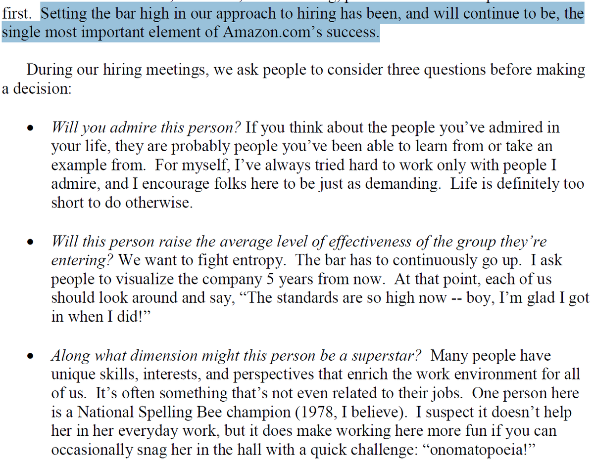 breadcrumbsre's tweet photo. Bezos on hiring process at AMZN https://t.co/37CVOAnp0H