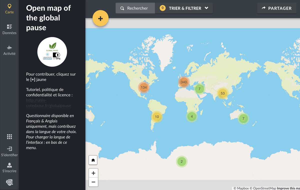 effikaas's tweet photo. 👍Une carte interactive et participative qui recense tous les effets positifs du confinement: une belle ressource pédagogique ... et pas que en SVT !
https://t.co/bQy7Tee5TV
#OpenMapOfTheGlobalPause @samira_karrach https://t.co/nlTpji1cFq