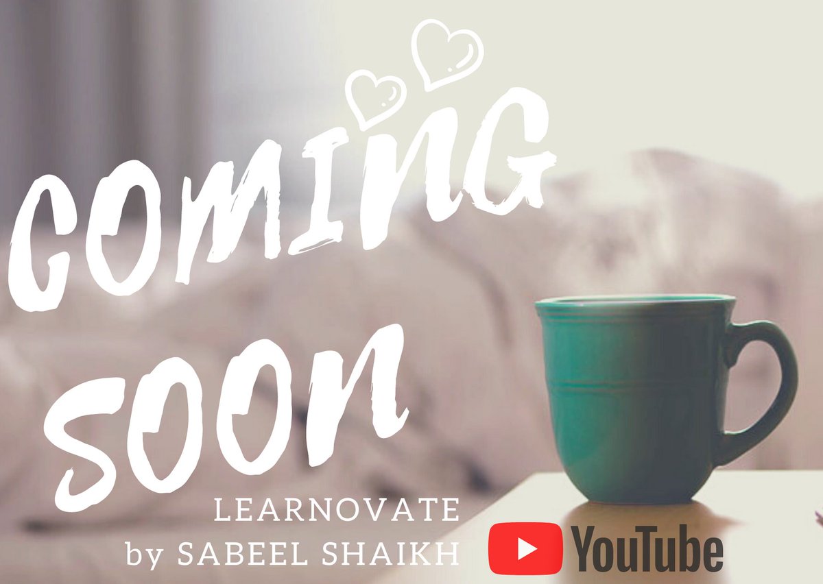SabeelShaikh28's tweet photo. Something new is on its way ❤️
#learnovate #YouTube #YoutubeIndia #education #motivation #edutwitter #excited https://t.co/avhMg1zMOw