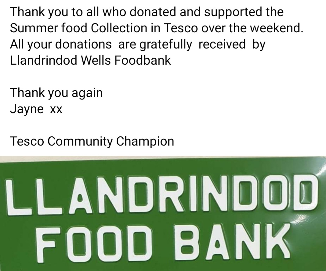 JayneGriffith11's tweet image. TESCO LLANDRINDOD WELLS 
@TescoCommunity
#everycanhelp