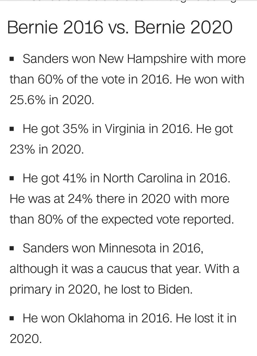 These are the numbers Bernie Sanders and Bernie Sanders patterned groups ended up with;And I Am telling you- you could have predicted this using his trending polling data, Each month Bernie would lose a certain amount of support. https://www.cnn.com/2020/03/04/politics/candidate-bernie-sanders-2016-vs-2020/index.html
