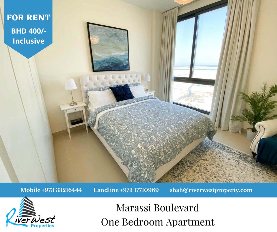 riverwestbh's tweet image. #RiverwestPropertiesBahrain
01 bedroom apartment for rent at #MarassiBoulevard
Book an appointment for viewing
Rent: BHD 400/- Inclusive
Call +973 33216444 / 17710969