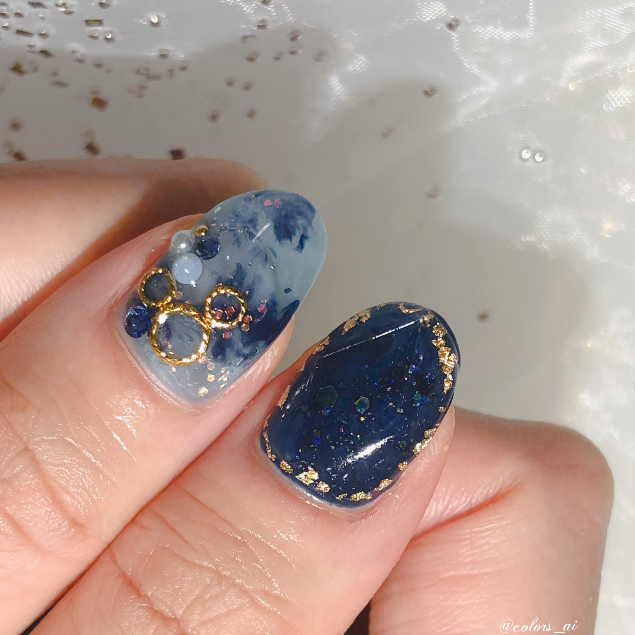 تويتر Color Sすずきあい على تويتر お客様ネイル 宝石ネイルで海モチーフネイル ディズニーシー楽しんでください T Co Tg37dyrufv
