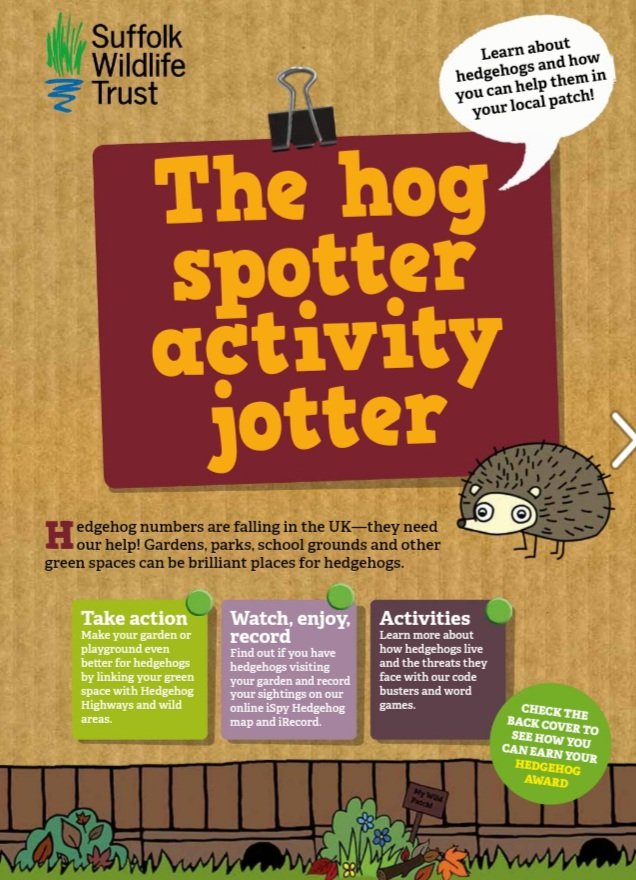 Local  @WildlifeTrusts also provide advice to lots of key stakeholders & many have/have had hog specific projects too! Check out  @suffolkwildlife resources, including my fav family activity booklet (I may be biased )  https://tinyurl.com/yx7elb9v  6/9
