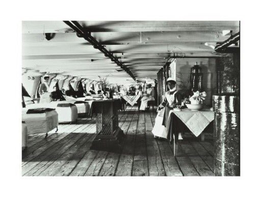 Between 1881 and 1902 many of the identified acute smallpox patients living in London were transported to these three ships to be cared for. A matron and other staff lived on board the Endymion.