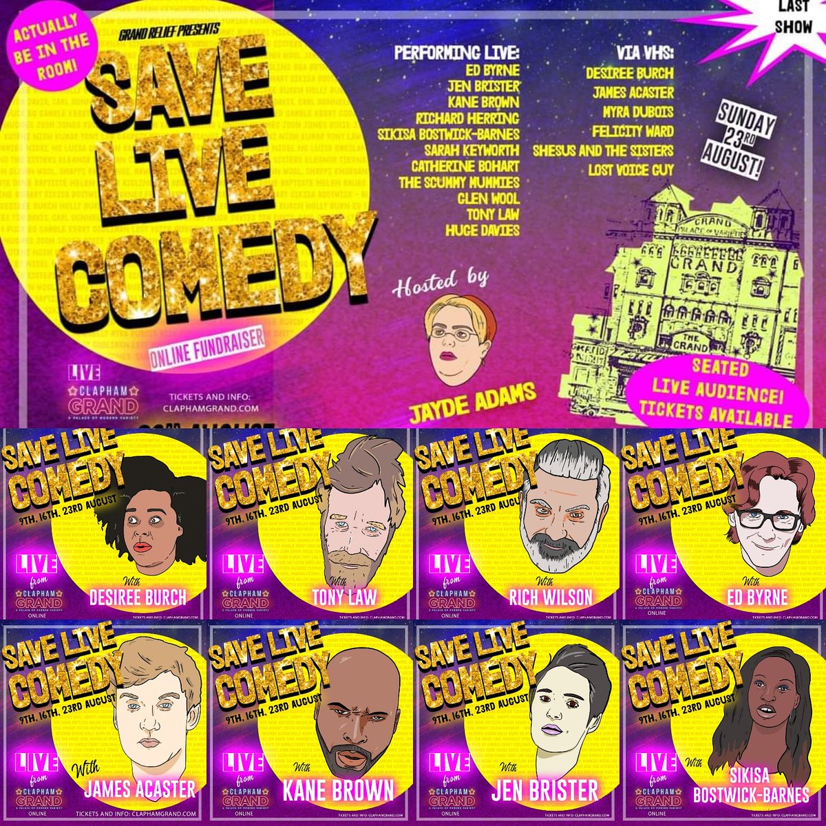 StandComedyClub's tweet photo. This fantastic comedy fundraiser hosted by @jaydeadams and @almurray along with a truly staggering line-up starts at 7pm!
Details of how you can watch through #StandonDemand here https://t.co/DCwp5HK8Iu
#SaveLiveComedy https://t.co/8LQndzTGhL