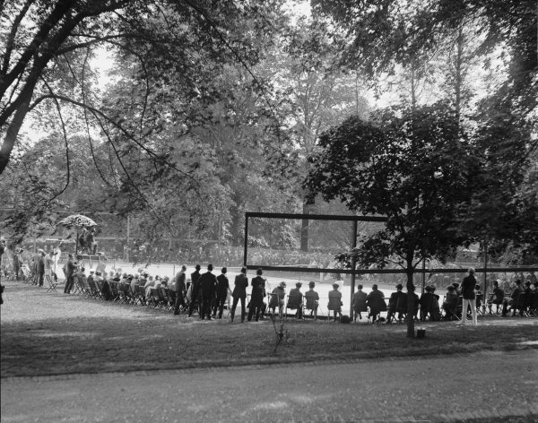 This was the tennis pavilion. Keeping everything the same forever has consequences . . . the courts had been there since 1910 and the Obama's painted lines on it and used it for basketball.