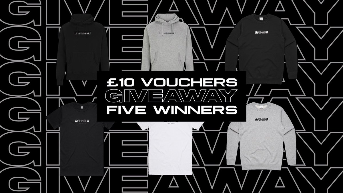 nashertom's tweet photo. GIVEAWAY TIME🚨

We are giving 5 of you guys the chance to win a £10 off voucher for our first drop👀

to enter:
follow @2the9clothing 👈🏻
RT + like this tweet ♻️ 👍🏻

Winners will be picked next sunday!
GOOD LUCK🙌🏻 https://t.co/mTD4y8q9jf