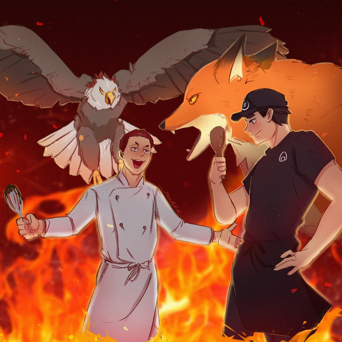 Battle of the Chefs 👨‍🍳🔥
#Haikyuu #FoodWars #OsaTen