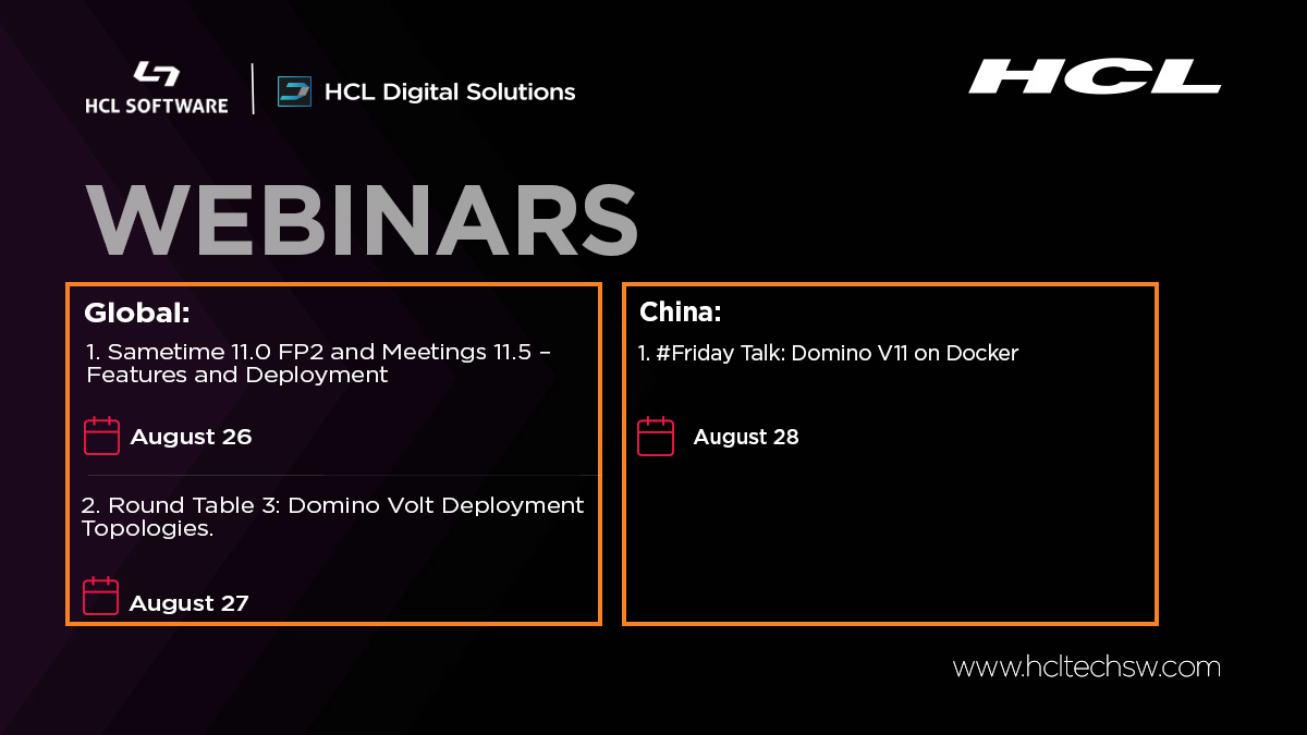 HCLDigital's tweet image. Join us for these informative #webinars so we can help you solve challenges, fix disparate systems, automate the every day, and realize the power of the possible. hclsw.co/2ecda1

#DigitalSolutionsAcademy