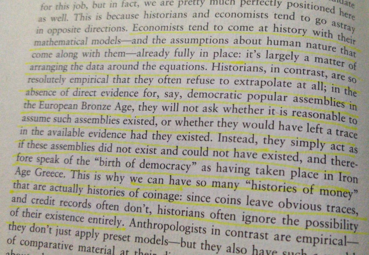 Graeber makes a case for UBI and ends with the call to break from the binary world of historians and economists and explore alternate beyond pure capitalism or socialism.