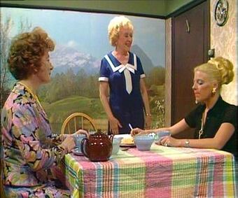 The BEST weird, uncanny coincidence THREAD you will read today:I recently posted a photo of the mountains near me.  @CivicCentrePL1 jokily responded by sending me a picture of Hilda Ogden's picture wall from Coronation Street in 1976. 1/6