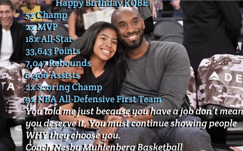 Happy Birthday Kobe 😭 I had so many memories with you I don’t even know where to start. I remember you saying this to me. “The moment you give up, is the moment you let someone else win.” Mamba Day-Come out tomorrow and take a shot for Kobe. Grace Church 8am-8pm