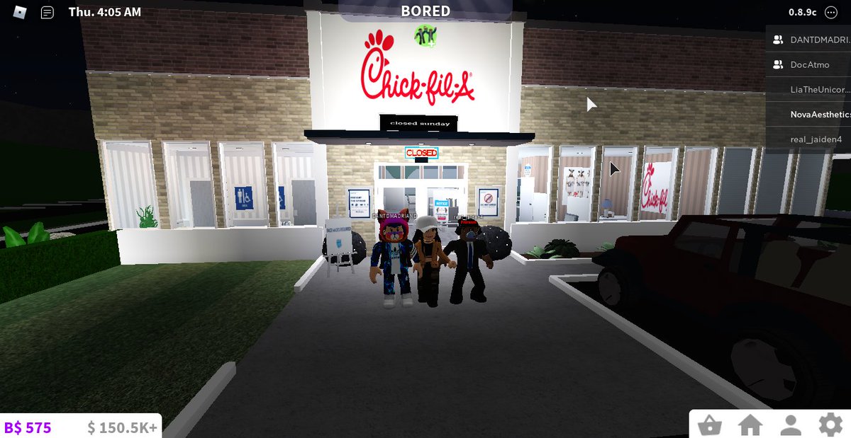 AestheticsNova's tweet photo. bloxburg Chick-fill-a 10/10 would recommend. the store opened for us when it was closed and made the best meal ever! the owner of this plot was super kind, i cant wait to go again!
@FOX5BB @ChickfilA_Blox
#bloxburgreview #bestchickenever!! https://t.co/e5xHhdNVsZ