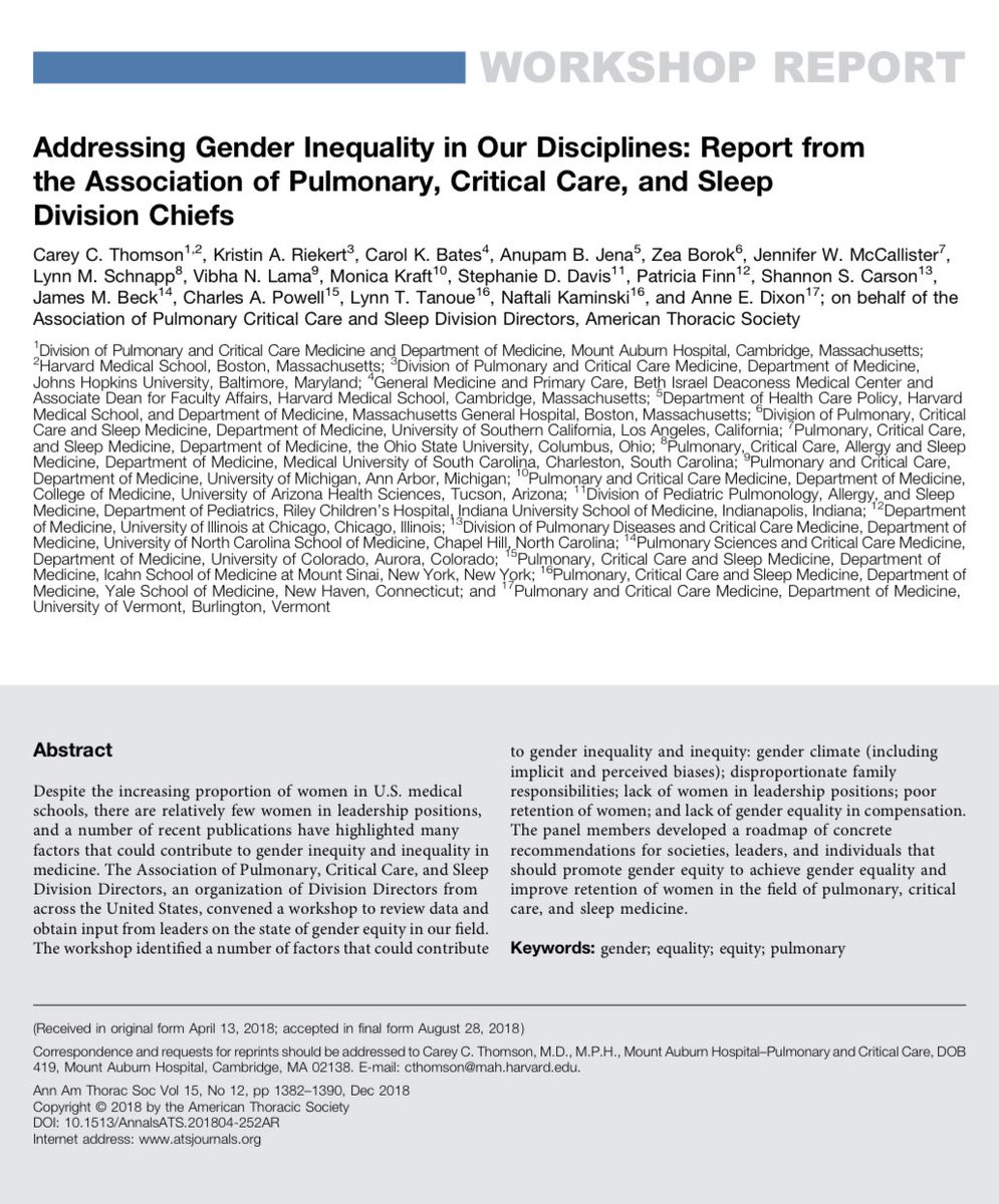 2/n Our  @PCCSMChiefs “Addressing Gender Inequality in Our Disciplines” 2018 report recommended equal representation of women among speakers. The  #manels in  @ISICEM are exactly opposite. Should anybody attend  #eISICEM2020 if this isn’t changed?  #Nomanels  https://www.atsjournals.org/doi/full/10.1513/AnnalsATS.201804-252AR