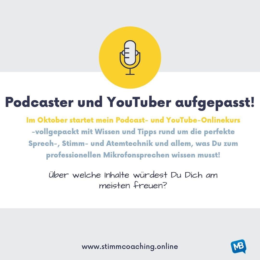 StimmeAkademie's tweet photo. [Werbung!] Endlich... mehrere Monate feile ich bereits daran: mein Onlinekurs (mit opt. Coaching-Angebot) startet im Oktober. 
 #stimme #Sprechen #Stimmcoaching #stimmtraining #Logopädie #Warmingup #stimmtipp #synchronsprecher #podcaster #leadership #podcast #youtube https://t.co/uzdcMaprXO