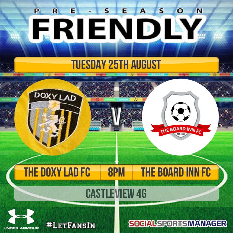 Next up for us Doxy Lad, Tuesday at Castleview. Watched them today and they are a good side so we will need to be on top form