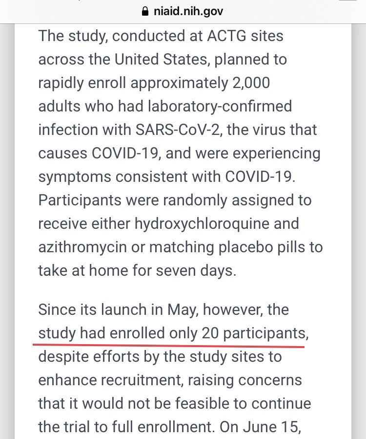 4/- When people say that “HCQ does not work,” you would be told that the “not-work” is in hospitals based on limited study data and what is not fully clear is if it works when given early. (As noted above, Fauci’s NIAID killed their own study on this 6/20/20). Read attached: