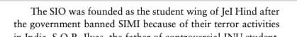 This is from the book,  #DelhiRiotsTheUntoldStoryHowever, the fact of the matter is :  @sioindia was founded in 1982 and SIMI was banned in 2001! #BloomsburyPublication  #DelhiRiots  #Book