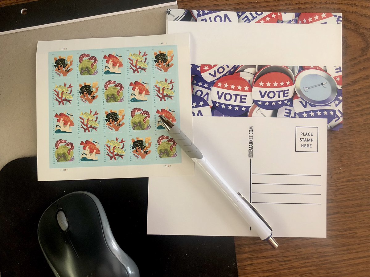 Two birds with one stone! Buy postcard stamps for all those cards you’ll write to fellow voters! Terrific way to support two causes at once!! #GOTV #SaveThePostalService #DemCastPA