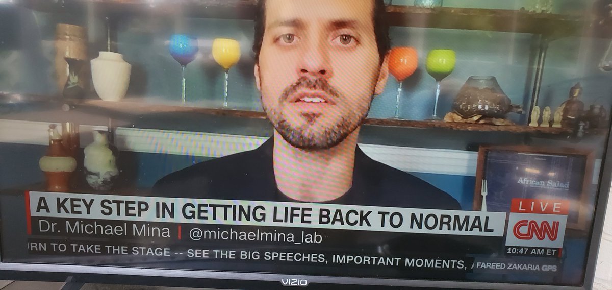 calamarc's tweet image. This is a brilliant solution. What we have hoped for, and frankly I expect to hear about. 

Covid test strips that are cheap + easy to make so we can apply daily to find out immediately when we feel sick, if we have it + if we are contagious.

#FareedZakaria #covidsolution