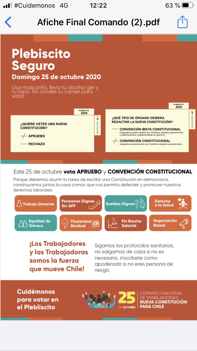 El Sindicato Nac. N*1 de Trabajadores de Unilever Vota “APRUEBO” y “CONVENSION CONSTITUCIONAL”.
Porque hemos Luchado 90 años en la Industria por un País más justo y solidario.💪🏾