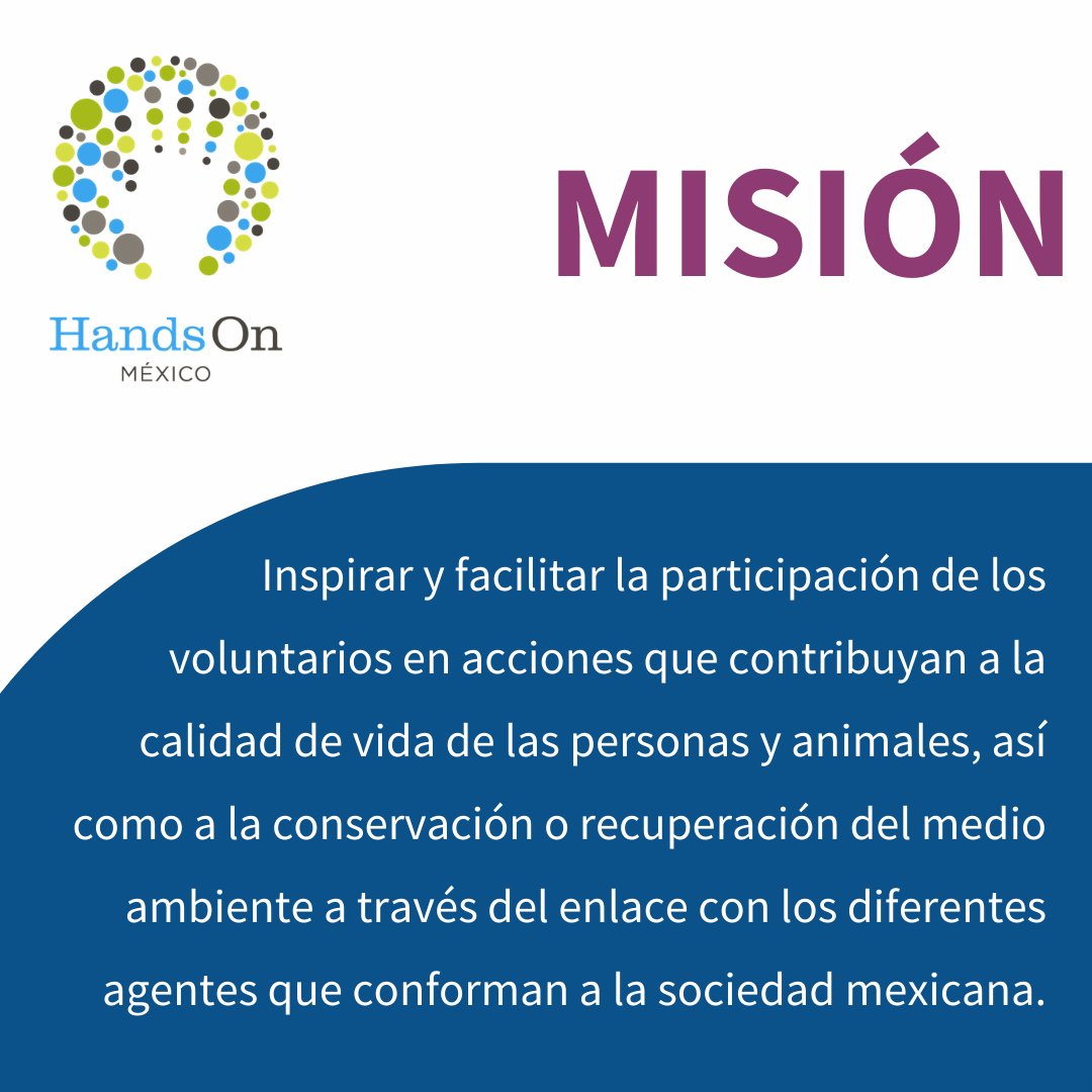 HandsOnMexico's tweet photo. Nos hemos dedicado a replantearnos el trabajo que realizamos y cómo nos comunicamos contigo. Los siguientes días te mostraremos lo que es el voluntariado para nosotros y cómo puedes contribuir a tu comunidad. 
Te presentamos nuestra misión, visión y valores. 
#HandsOnMéxico https://t.co/qqeJEt6YZE