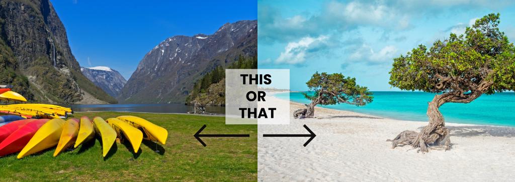 HALcruises's tweet image. Would you prefer to spend your #SundayFunday kayaking through the majestic Norwegian Fjords or enjoying the salty ocean breeze at sun-soaked Aruba? #ThisOrThat