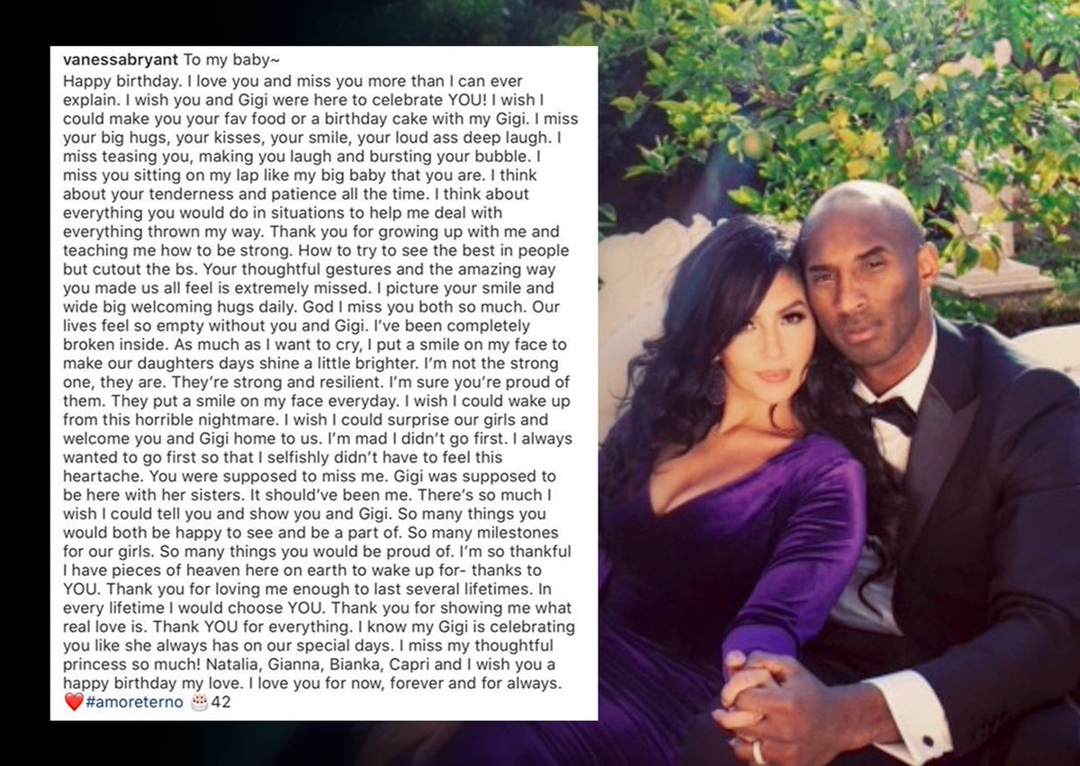 Check spelling or type a new query. Vanessa Bryant Instagram Post . Sports Illustrated On Twitter Vanessa Bryant Shared A Heartfelt Message On Her Instagram Page To Kobe For His Birthday Via Vanessabryant Ig