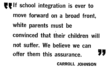 The Superintendent at the time said this regarding white parents & timing of decision. "There is a tide in the affairs of men which, taken at the flood, leads on to fortune."