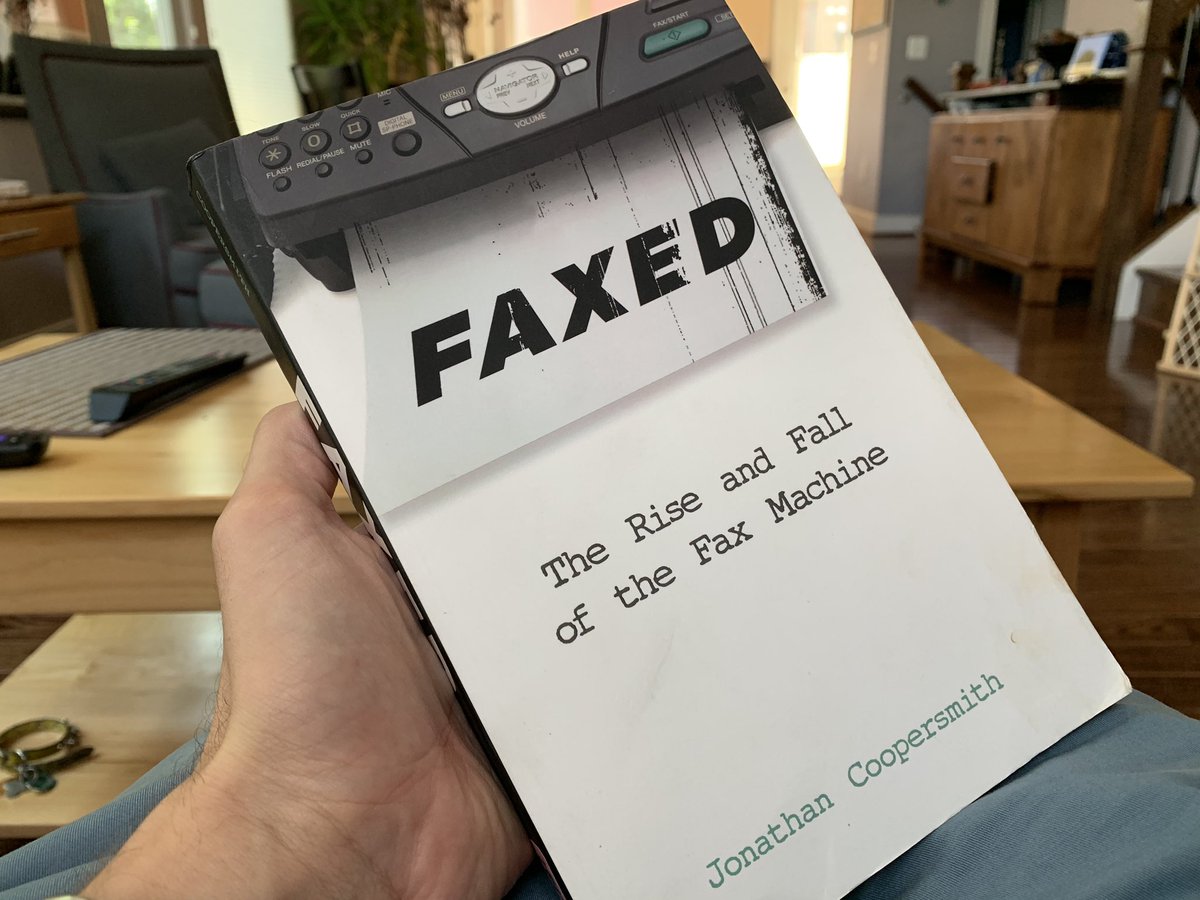 Next on the to read pile. “Faxed:The Rise and Fall of the Fax Machine” from  @JHUPress  https://jhupbooks.press.jhu.edu/title/faxed 