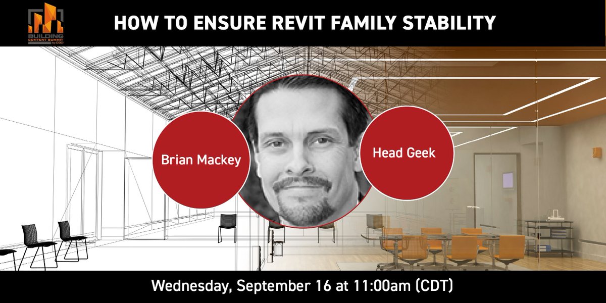 DBEInstitute's tweet image. Learn how to ensure #Revit family stability at our upcoming #BuildConSum Online event with @TheRevitGeek. You might even pick up a trick or two! It all starts Wednesday, 2 September at 11am (CDT). See the full schedule here: ow.ly/QhQh50B6ECz