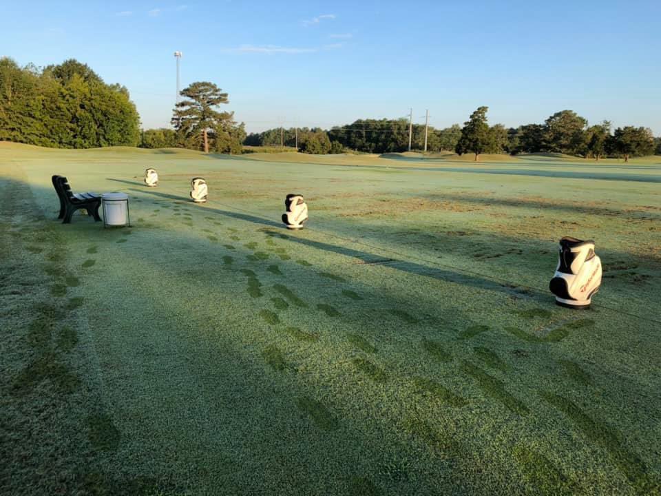 HailStateGC's tweet photo. MSU Golf Course ready for the first Fall PGM Tournament this morning. Officers up and at em early getting the course prepared for the event. https://t.co/XWMh8c2UYk