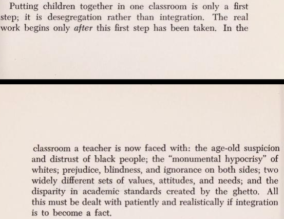 If you are curious about the perspective of the faculty who the district acknowledged not having done enough to prepare.....well, 2 white teachers at the school that had Black students bussed to them wrote a book a few years later in '71 documenting very anecdotally how that went
