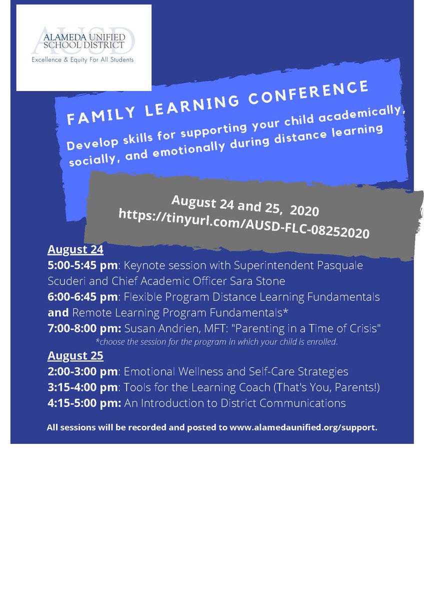 AUSDNews's tweet photo. Hello families! We want to be sure you saw our email about the changed schedule for the Family Learning Conference that we sent Friday evening. The revised schedule &amp; Zoom links are available on our Family Learning Conference web page. https://t.co/2WP6LFiJqs https://t.co/wXfqdFeSeY