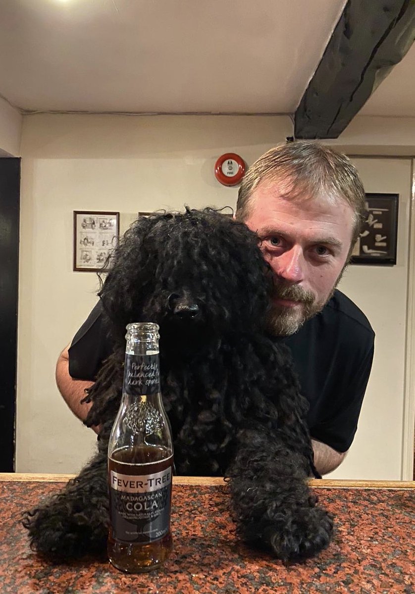 thurstone4's tweet photo. Sunday night Rum n coke with my friend  #Puli #Bogi 🐾😍🐾 https://t.co/h1zrVBZBKG