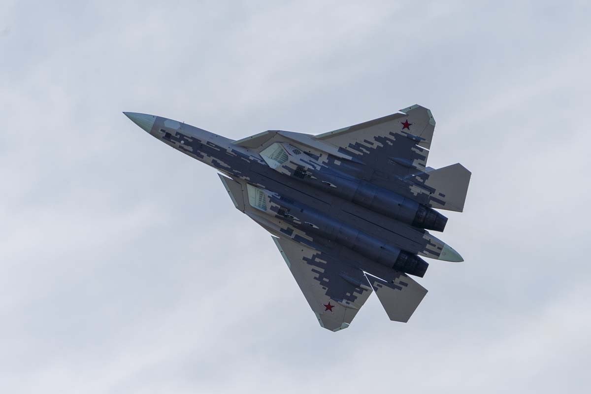 Photos of the aerial demonstration with a Su-57 and MiG-35 fighter. 42/ https://vk.com/mil?z=album-133441491_274767855