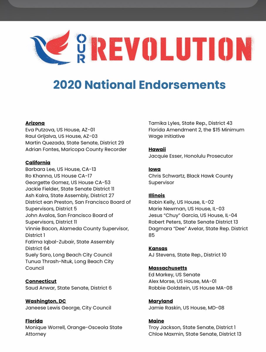 Up above it shows that the DSA (Antifa), Moveon, Indivisible (Obama), and OurRevolution joined forces.OurRevolution has Keith Ellison from MN sitting on its board and endorses the entire squad.It wishes to transform the Democrat party. https://s3.amazonaws.com/s3-ourrevolution/images/OR_Endorsemnts.pdf