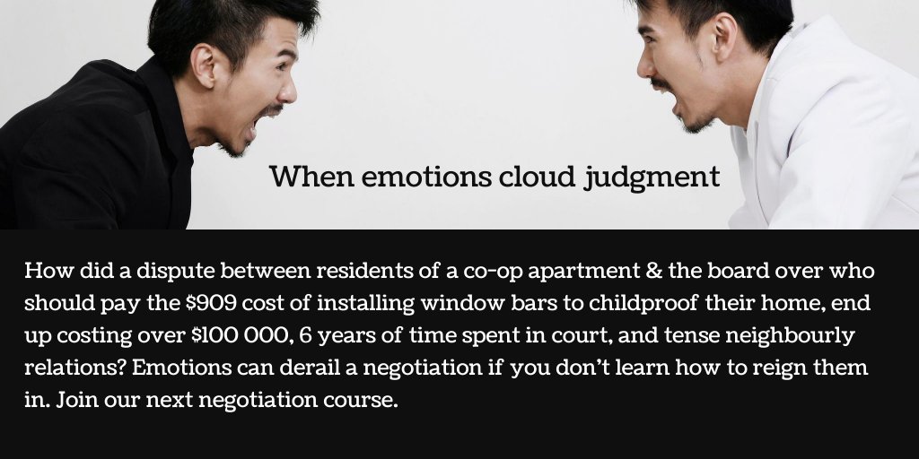 If you don't learn to reign in your emotions during a negotiation it may end up being very costly! Join our next negotiation class  
bit.ly/3hoLfU3