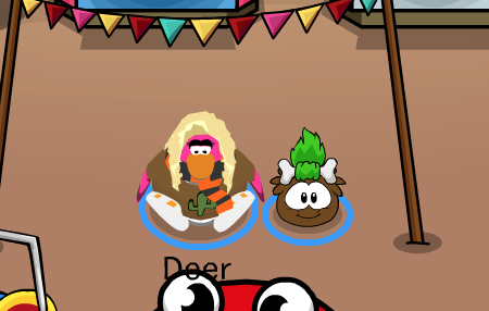DeerNCP's tweet photo. my friend ava told me to adopt a brown puffle.. so i just had to. meet maris <3 (peep the crab photobombing) https://t.co/Zp2gIOStvy