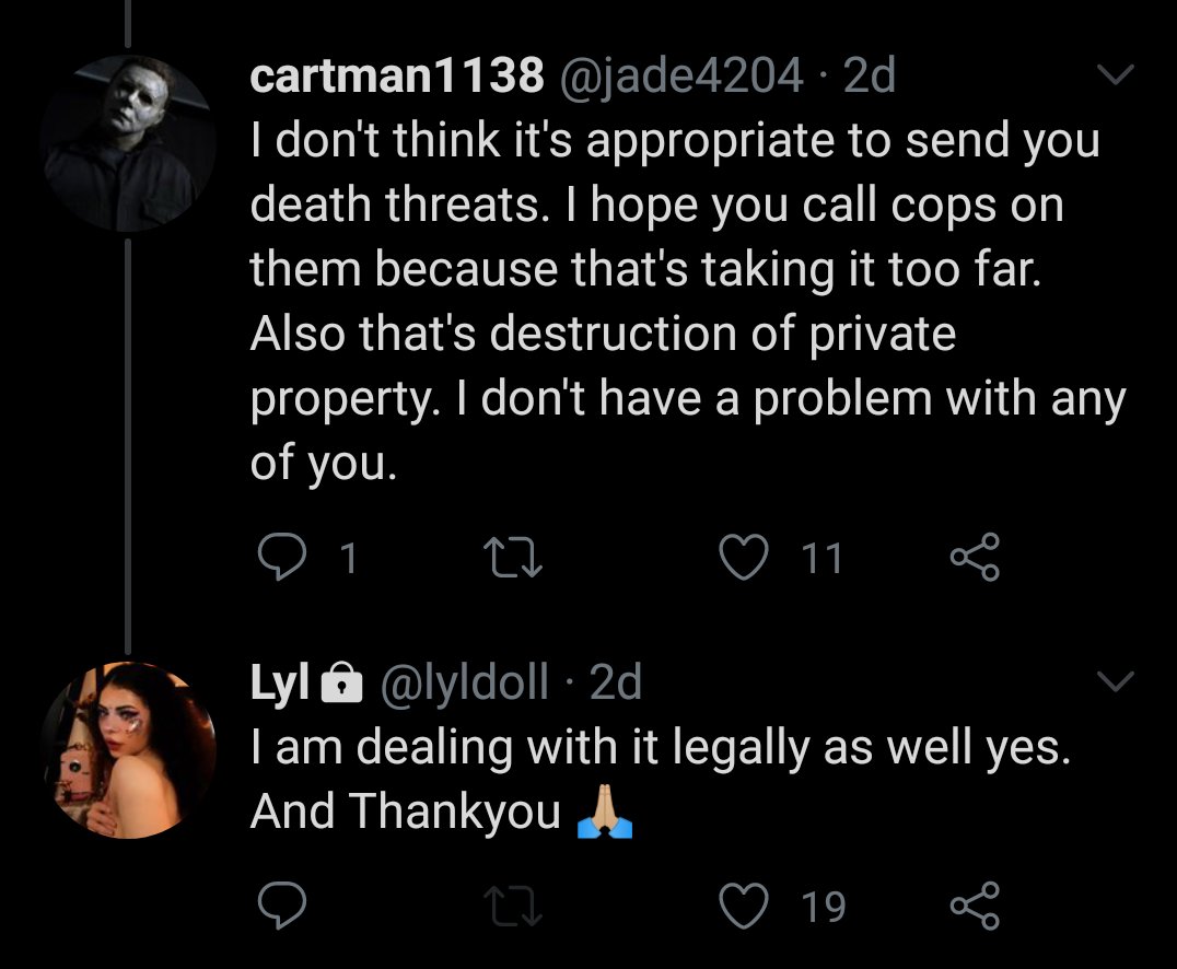 Oops, I just looked at her replies and she does say that she's dealing with this legally. Sorry my bad!