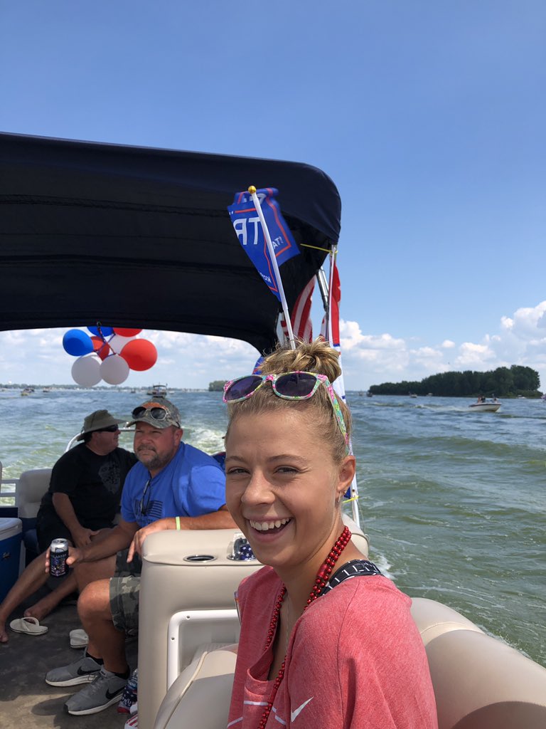 MatthewLGilmore's tweet photo. Mercer County, Ohio showing up on Grand Lake for the Trump 2020 boat parade.  Our water may not be as “clear” as the parade in Florida, but the spirit was every bit as good.  @realDonaldTrump @EricTrump @DonaldJTrumpJr @JaneyMurph https://t.co/wLIo2V5kAJ