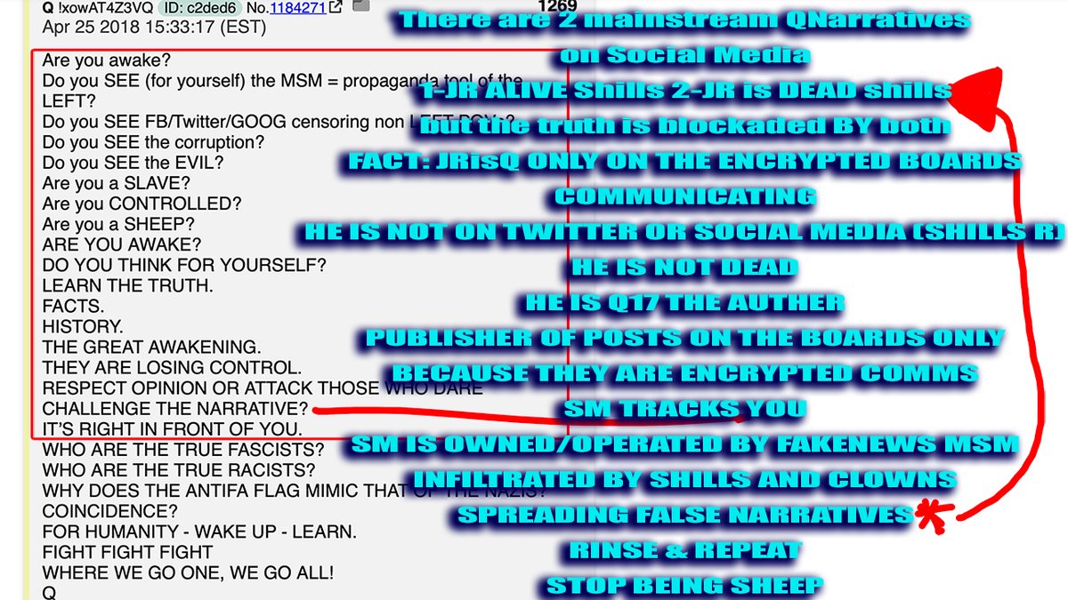 I__LOVE_TRUMP's tweet photo. @LeeSeymour19 @RPShough7 @hihorizon2 The boards and yourself. #TrustYourself #ResearchYourself 
They think you are sheep
They think you follow the qstars
I see two trends occurring in MSQ
1. Lots of sell outs trying to profiteer &amp; keep everyone off boards chasing shills here
2. Echo rackets of 2 false QNarratives https://t.co/F632UPSvyG