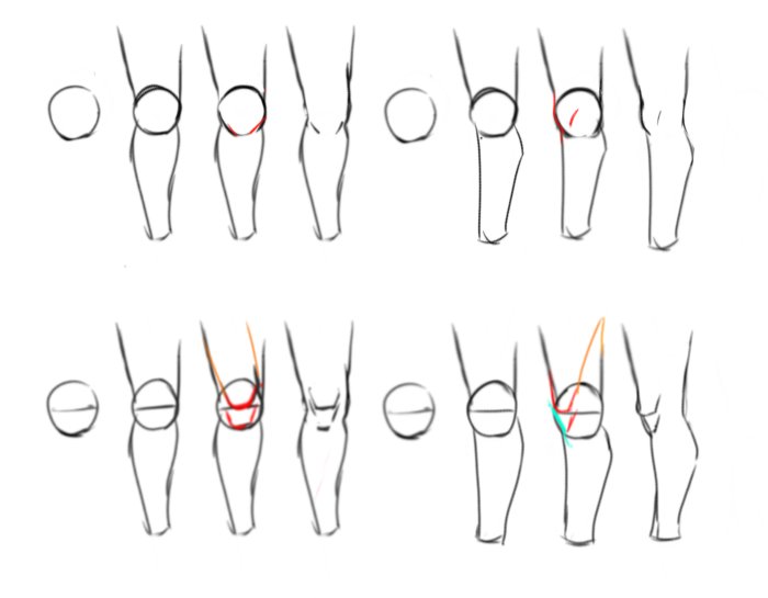 Uncle R. on X: Learning to draw knees. I think my take,the bottom one, is  legit? I too lazy to remember where the muscles are.   / X